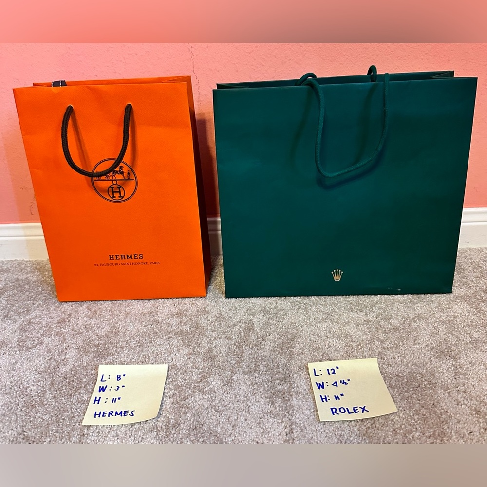 Authentic HERMES & ROLEX Paper Shopping Bag